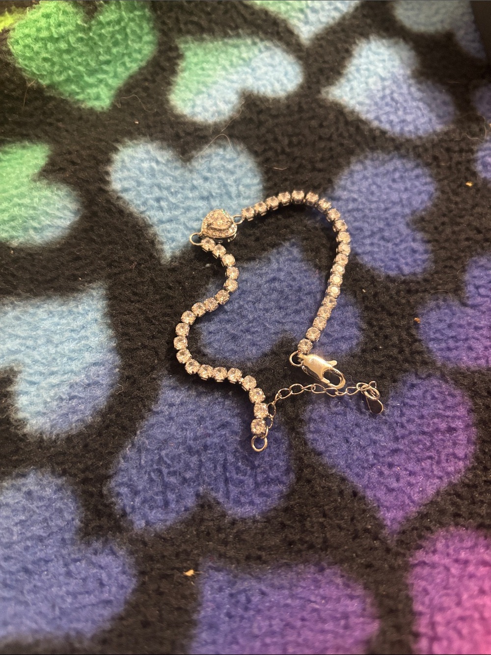 Moissanite Diamond Heart Tennis Bracelet -